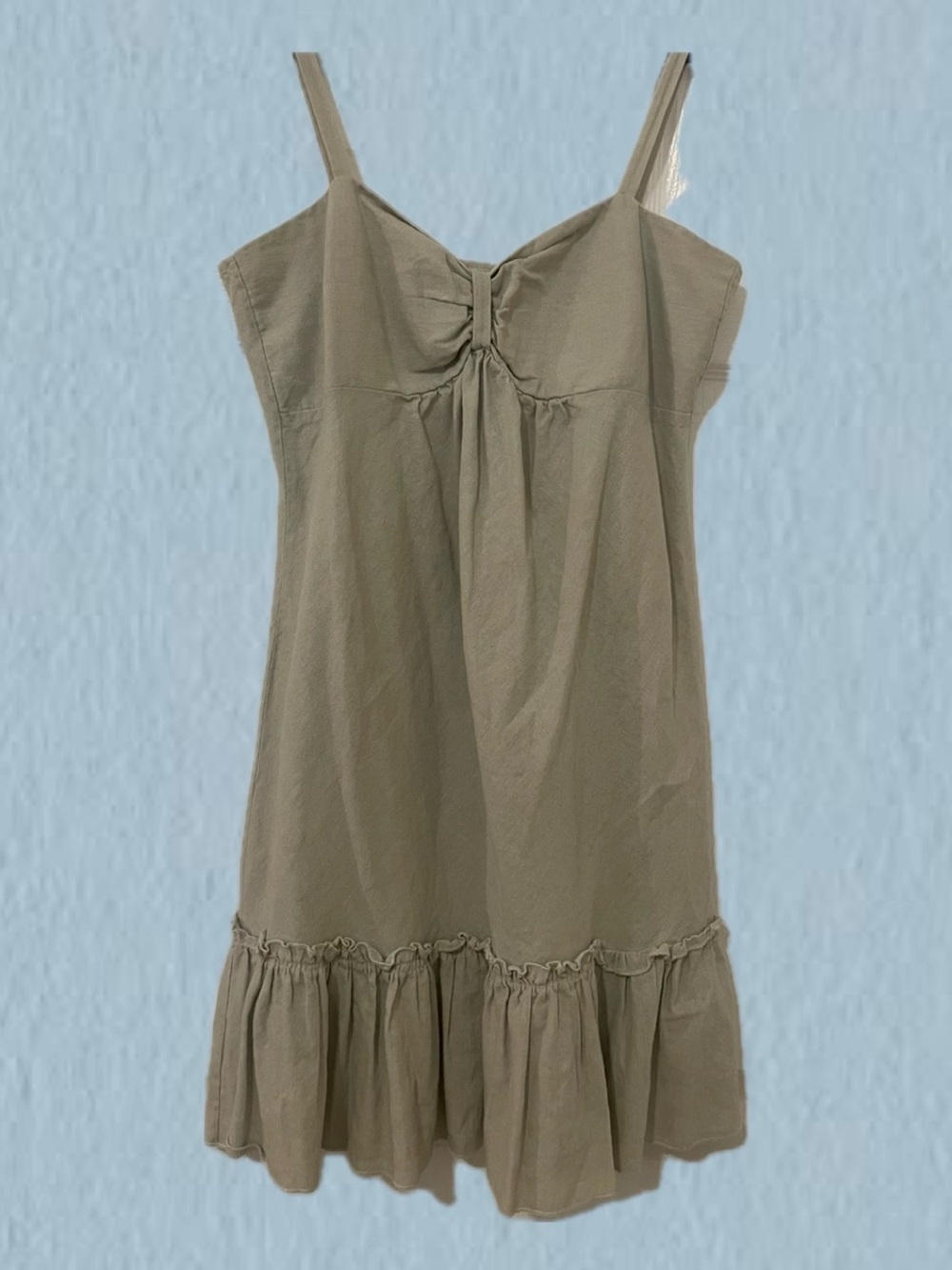 Linen Sundress Dress in Sage Green